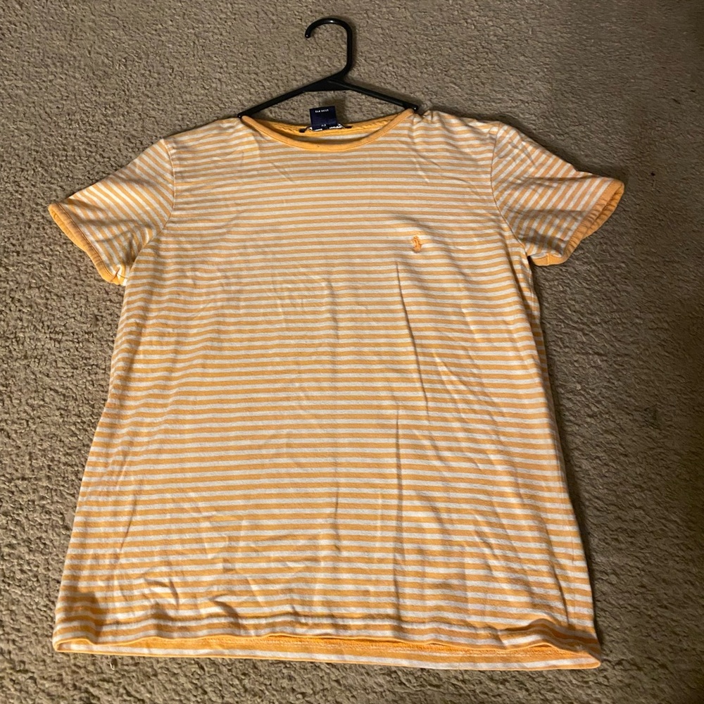 Ralph Lauren Light Orange & White Stripped Shirt Short Sleeve